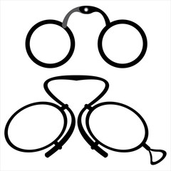 retro glasses isolated on white background