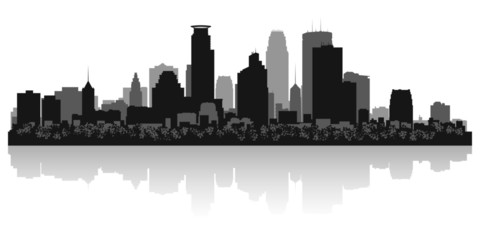 Naklejka premium Minneapolis city skyline silhouette