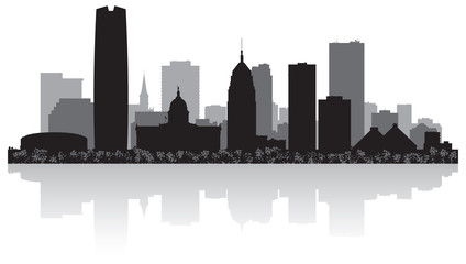 Naklejka premium Oklahoma city skyline silhouette