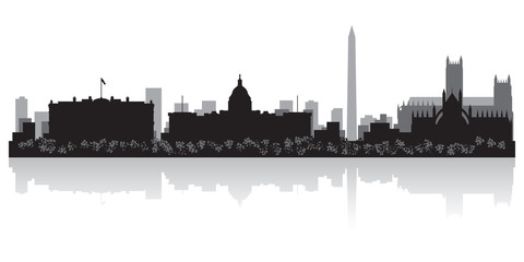 Naklejka premium Washington city skyline silhouette