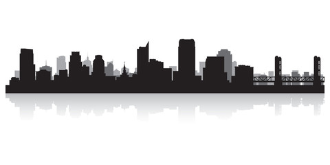 Naklejka premium Sacramento city skyline silhouette