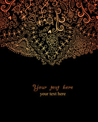 Decorative Vintage Design Element, illustration with lacy frame