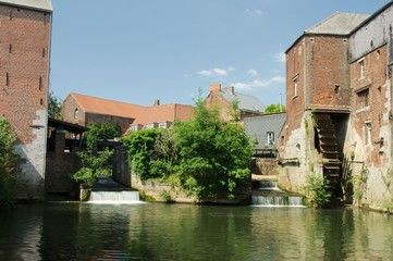 Mill of Arenberg and its waterwheel,Rebecq, Belgium.