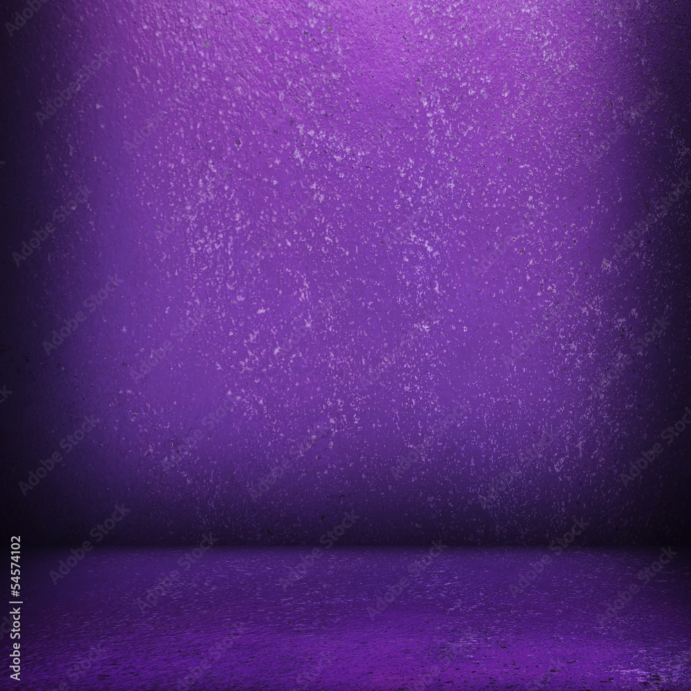 Wall mural interior background with purple paint