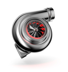 Turbocharger. Turbine for auto - obrazy, fototapety, plakaty