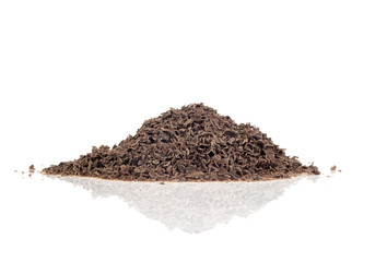 Grated chocolate  isolated on white background
