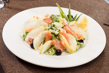 Salad with salmon