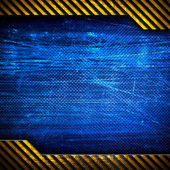 metal template with warning stripes