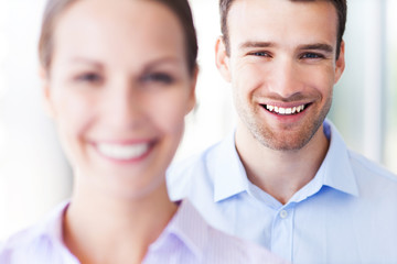 Young couple smiling