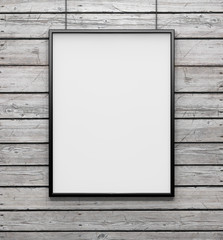 blank frame on a wood wall