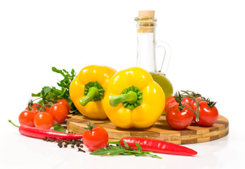 fresh vegetables and olive oil