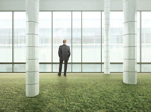 Man In Eco Office Space