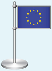 European Union Flag with Metal Stand