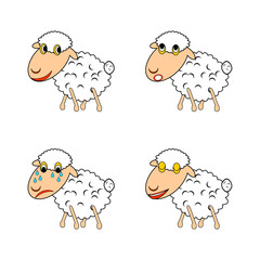 Fototapeta premium A funny sheep expressing different emotions