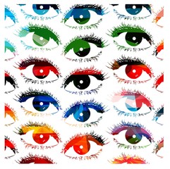 Colorful vector eyes pattern