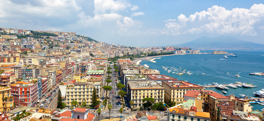 Panoramic view of Naples from Posillipo