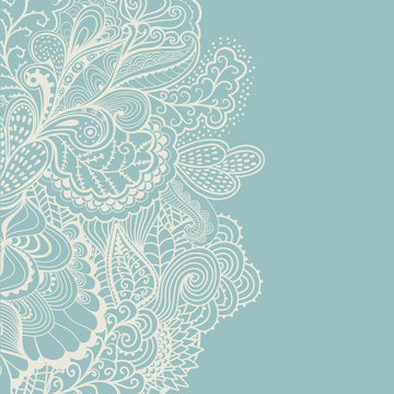 Decorative element border. Abstract invitation card. Template wa