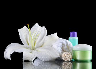 Spa treatment on black background