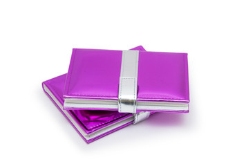 pink books isolated on white background