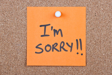Post it note with i'm sorry