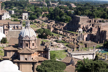 Fototapeta na wymiar Panoramic view of the Forum in Rome