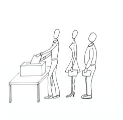 Personen wählen an der Wahlurne