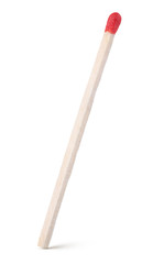 Closeup of red match isolated on white with clipping path