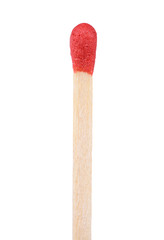 Closeup of red match isolated on white with clipping path