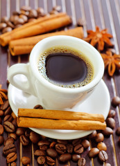 coffee and aroma spice