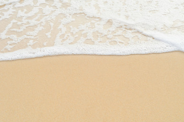 Sand beach and wave