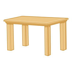 Wooden table isolated illustration