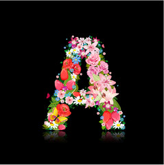 Romantic letter of beautiful flowers A