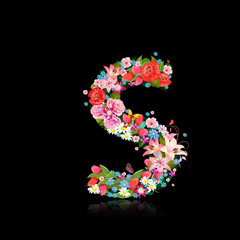 Romantic letter of beautiful flowers S