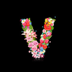 Romantic letter of beautiful flowers V