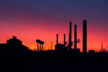 Fototapeta na wymiar industry plant with amazing sky