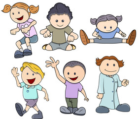 Cartoon Kids in Cute Styles
