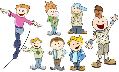 Kids Boys - Vector Illustrations