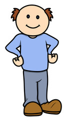 Bald Cartoon Man - Vector Illustrations