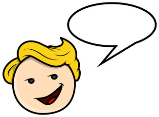Teen Boy Saying in Speech Bubble - Vector Cartoon