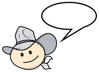 Cowboy Kid - Saying - Vector Cartoon Illustration