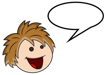 Cute Cartoon Boy - Vector Cartoon Illustration