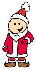 Kid in Santa Costume - Vector Cartoon Illustration
