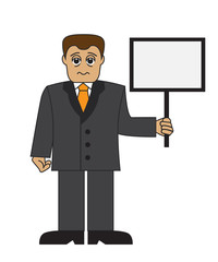 Cartoon tired businessman