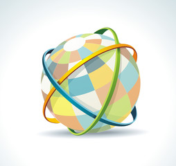 Abstract globe symbol internet and social network concept.