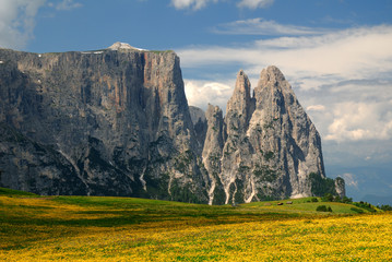 Seiser-Alm mit Schlern im Hintergrund