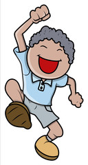 Happy Little Kid Boy - Vector Cartoon Illustration