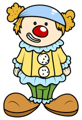 Little Kid in Joker Costume - Vector Cartoon Illustration