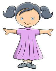 Cute Little Doll - Vector Cartoon Illustration