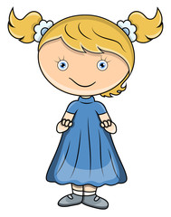 Cute Little Baby Girl - Vector Cartoon Illustration