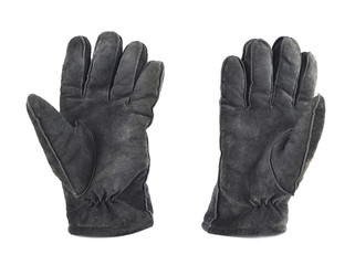 Suede winter glove isolated